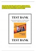 TEST BANK FOR ORGANIZATIONAL BEHAVIOR AN EVIDENCE-BASED APPROACH, 12 EDITION BY FRED LUTHANS| ALL CHAPTERS| LATEST GUIDE