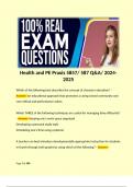 Health and PE Praxis 5857/ 587 Q&A/ 2024-2025. 