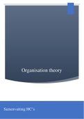 Samenvatting Organisation theory + alle hoorcolleges