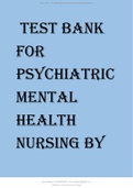 Test Bank For Psychiatric Mental Health Nursing by Mary Townsend 9th Edition.