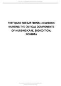 Test Bank for Maternal-Newborn Nursing The Critical Components of Nursing Care, 3rd Edition, Roberta.