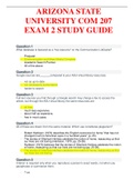 COM 207 EXAM 2 STUDY GUIDE 100% SCORE GRADE A+  ASSURED ARIZONA STATE UNIVERSITY