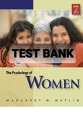 Exam (elaborations) INSTRUCTOR’S MANUAL WITH TEST BANK FOR Margaret W. Matlin’s The Psychology of Women 7th Edition 