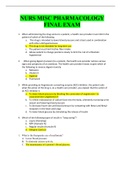 NURS MISC Pharmacology Final Exam Test Guide Questions 100% Authentic 