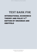 International Economics: Theory and Policy Sixth Edition Krugman and Obstfeld  Latest Test Bank.