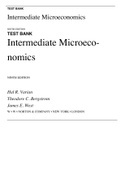 TEST BANK Intermediate Microeconomics NINTH EDITION Hal R. Varian Theodore C. Bergstrom James E. West (complete, answered, workouts)