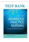 TEST BANK FOR ADVANCED PRACTICE NURSING: ESSENTIALS FOR ROLE DEVELOPMENT 4TH EDITION LUCILLE A. JOEL ISBN-13: 9780803660441