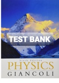 Exam (elaborations) TEST  BANK FOR GIANCOLI'S PHYSICS Principles with Applications By Delena Bell Gatch 