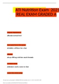 ATI Nutrition Exam 2021 REAL EXAM GRADED A