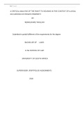 LME 3701 A CRITICAL ANALYSIS OF THE RIGHT TO HOUSING IN THE CONTEXT OF ILLEGAL OCCUPATION OF PRIVATE PROPERTY