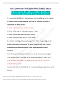 ATI COMMUNITY HEALTH PROCTORED EXAM 1. a community health nurse is planning an educational program for a group  of women who are postmenopausal. which of the following outcomes is  appropriate for this program?  1. clients will schedule bone density scree