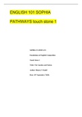 ENGLISH 101 SOPHIA PATHWAYS touch stone 1