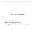 NURS 6512N Final Exam (7 Versions, Latest-2021), NURS 6512N Midterm Exam (7 Versions, Latest-2021): (100 Q & A in Each Version) & NURS 6512N Week 1, 2, 3, 4, 5, 6, 7, 8, 9, 10, 11 Quiz (2 VERSIONS of Each Quiz)| 100% Correct, Complete Document for Exam|