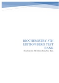 Biochemistry 8th Edition Berg Test Bank