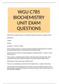 WGU C785 BIOCHEMISTRY UNIT EXAM QUESTIONS