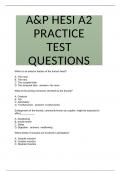 A&P HESI A2 PRACTICE TEST QUESTIONS