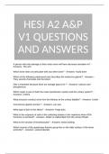 HESI A2 A&P V1 QUESTIONS AND ANSWERS