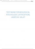 Test Bank For Biological Psychology, 14th Edition, James W. Kalat || Complete Guide A+||Latest Update 2024