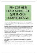 PN- EXIT HESI EXAM A PRACTICE QUESTIONS - COMPREHENSIVE 