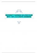 MATERNITY NURSING NCLEXB EXAM  WITH 100% ACCURATE ANSWERS