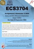 ECS3704 Assignment 2 (COMPLETE ANSWERS) Semester 2 2024 - DUE 20 September 2024