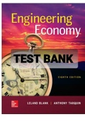 Exam (elaborations) TEST BANK FOR Engineering Economy 8th Edition By  Leland Blank, Anthony Tarquin (Solution Manual )