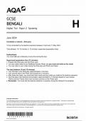 AQA GCSE BENGALI PAPER 2 HIGHER TIER 2024 (8638/SH: Speaking)