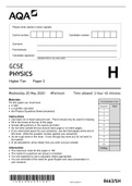 AQA GCSE PHYSICS Higher Tier Paper 1 QP 2020