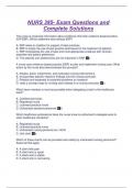 NURS 385- Exam Questions and Complete Solutions