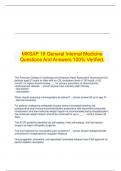   MKSAP 18 General Internal Medicine Questions And Answers 100% Verified.