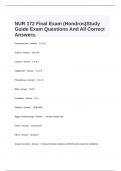  NUR 172 Final Exam (Hondros)Study Guide Exam Questions And All Correct Answers.