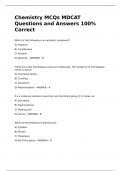 Chemistry MCQs MDCAT Questions and Answers 100% Correct