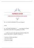 NURB231 EXAM WITH GUARANTEED ACCURATE ANSWERS 