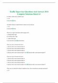 Traffic Supervisor Questions And Answers 2024 Complete Solutions Rated A+