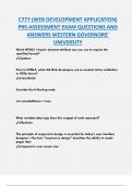 C777 (WEB DEVELOPMENT APPLICATION)  PRE-ASSESSMENT EXAM QUESTIONS AND  ANSWERS WESTERN GOVERNORS’  UNIVERSITY