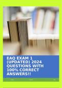 EAQ EXAM 1 (UPDATED) 2024 QUESTIONS WITH 100% CORRECT ANSWERS!!