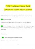 EVOC Final Exam Study Guide Questions and Answers (Verified by Expert) Questions and Verified Answers (2024 / 2025), 100% Guarantee Pass