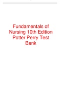 Fundamentals of Nursing 10th Edition Potter Perry Test Bank