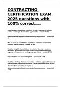 CONTRACTING CERTIFICATION EXAM 2025 questions with 100% correct answers