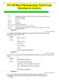 PN 138 Basic Pharmacology Final Exam Questions & Answers