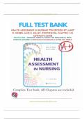 Test Bank - Health Assessment in Nursing, 7th Edition (Weber), Chapter 1-34 | All Chapters