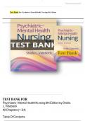 TEST bank For -Psychiatric Mental Health Nursing, 9th Edition by Sheila L. Videbeck, 9781975184773 Chapters 1 - 24 ultimate guide  Guide A+