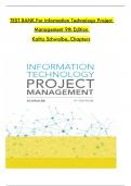 TEST BANK For Information Technology Project Management 9th Edition by Kathy Schwalbe, Verified Chapters 1 - 13, Complete Newest Version