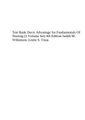 Test Bank Davis Advantage for Fundamentals Of Nursing (2 Volume Set) 4th Edition Judith M. Wilkinson, Leslie S. Treas