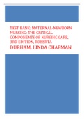 Test Bank: Maternal-Newborn Nursing: The Critical Components of Nursing Care, 3rd Edition, Roberta Durham, Linda Chapman