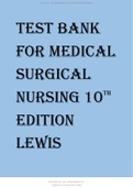 TEST BANK FOR MEDICAL SURGICAL NURSING 1OTH EDITION LEWIS UPDATED