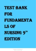 TEST BANK FOR FUNDAMENTALS OF NURSING 9TH EDITION BY TAYLOR