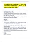 GOOGLE ANALYTICS CERTIFICATION EXAM LATEST VERSION – REAL EXAM QUESTIONS – A GRADED 