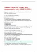 Failure to Thrive MNL/NCLEX With complete solution Latest 2024/25 RATED A+