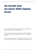 NJ Health And Accident 2025 Update Exam